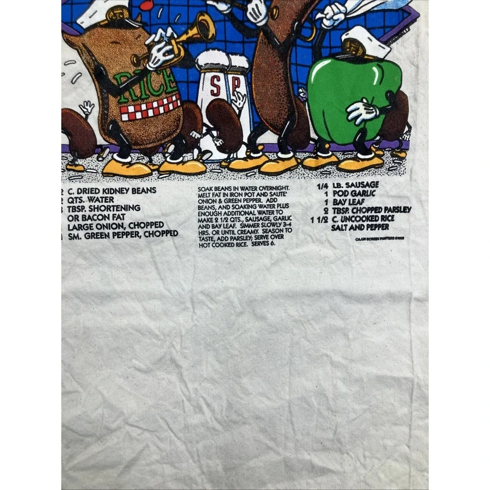 Vtg New Orleans Apron Seafood Gumbo Recipe 1992 Southern Cooking USA Chef